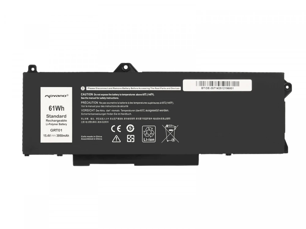 Movano Bateria grt01 do dell latitude 5421 5521 5531 precision 3470 3561 3571 3581 - 3950 mah (61 wh)