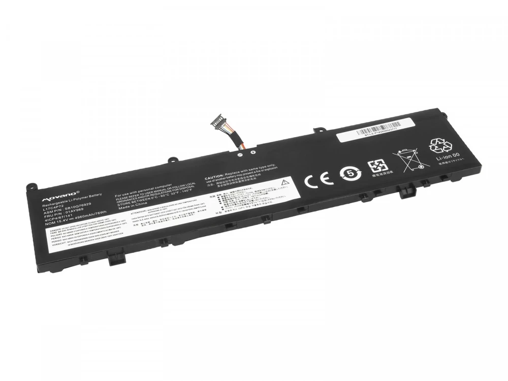 „Lenovo ThinkPad P1 X1 Extreme 1-osios ir 2-osios kartos“ 01ay969 baterija L17C4P72 L17M4P72 - 4960 mAh (76 WH)