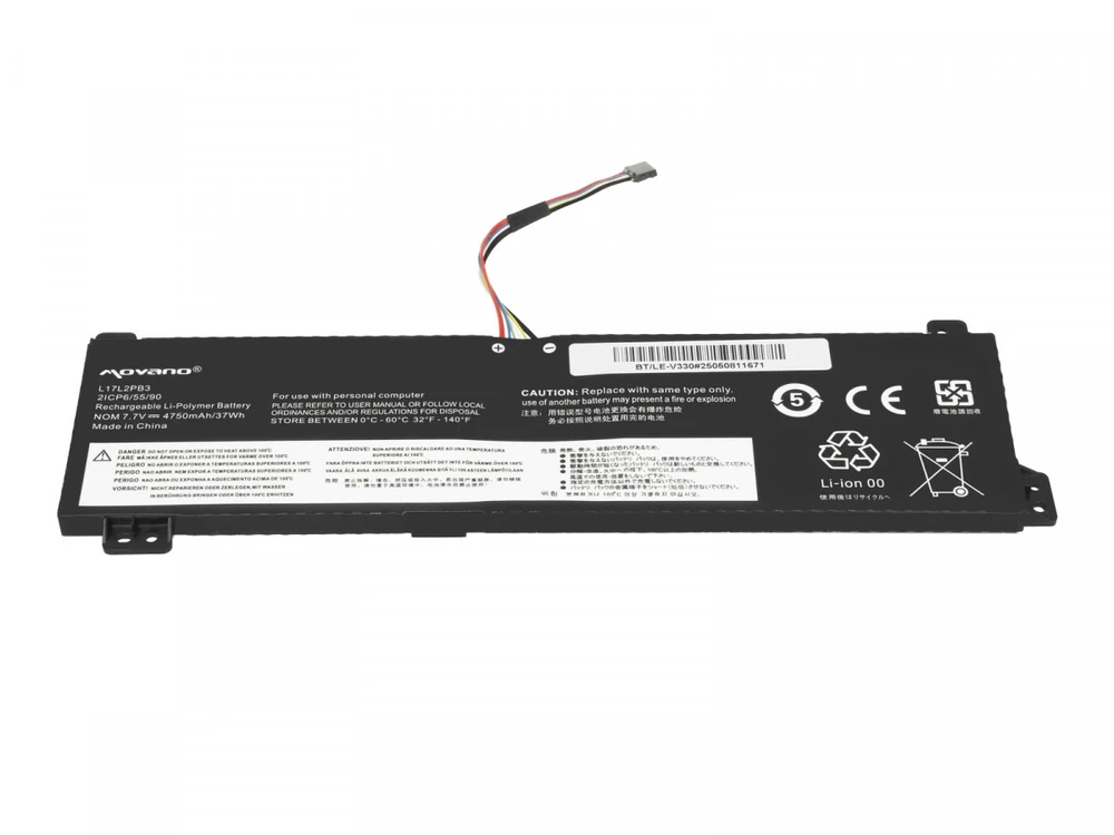 Movano Bateria l17l2pb3 do lenovo v130-15igm v330-15ikb v530-14ikb v530-15ikb - 4750 mah (37 wh)