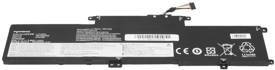 Movano Bateria l17l3p53 do lenovo thinkpad yoga l380 l390 - 3990 mah (44 wh)