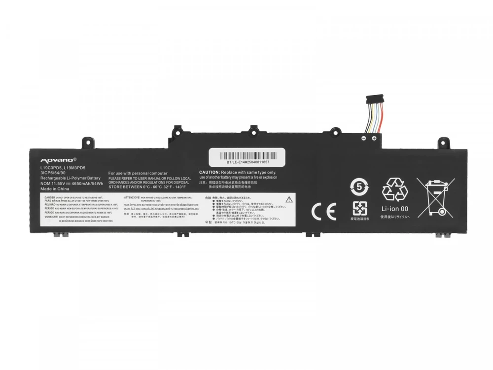 Bateria l19m3pd5 l19c3pd5 l19d3pd5 lenovo thinkpad e14 e15 gen2 gen3 gen4 - 4650 mah (54 wh)