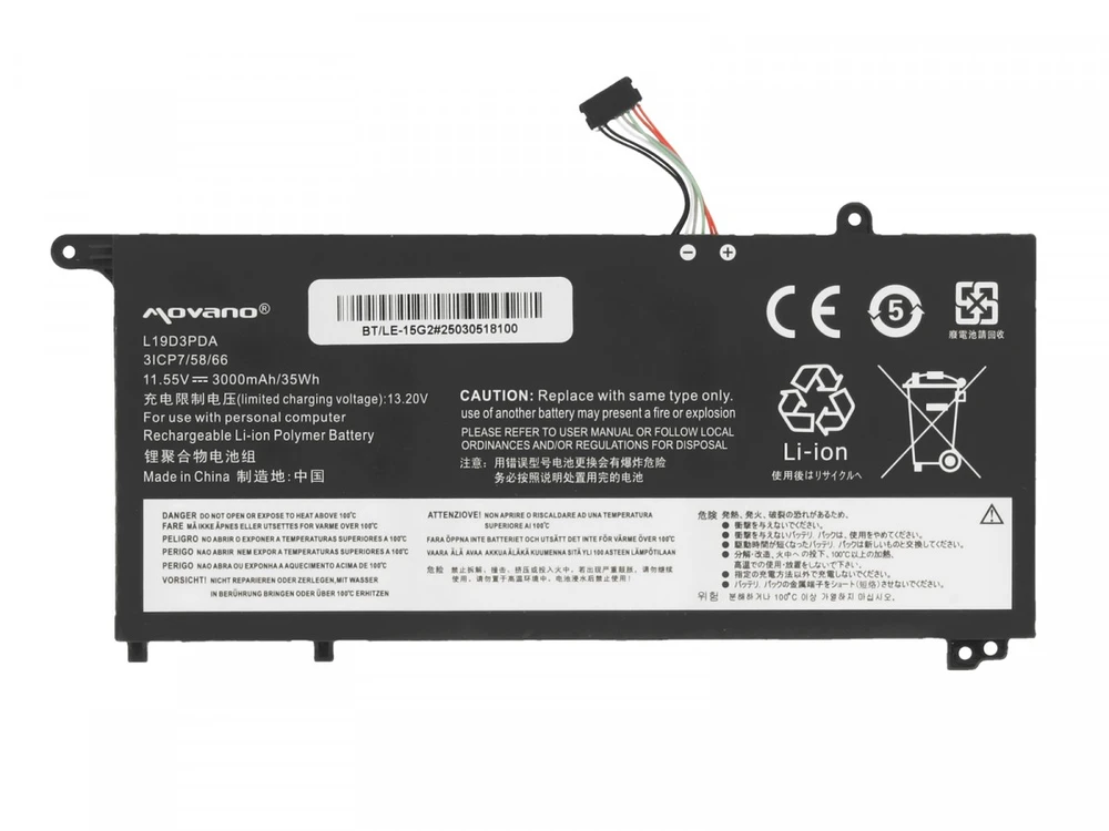 Bateria l19m3pda do lenovo thinkbook 14 15 g2 g3 g4 g5 iap itl acl aba - 3000 mah (35 wh)
