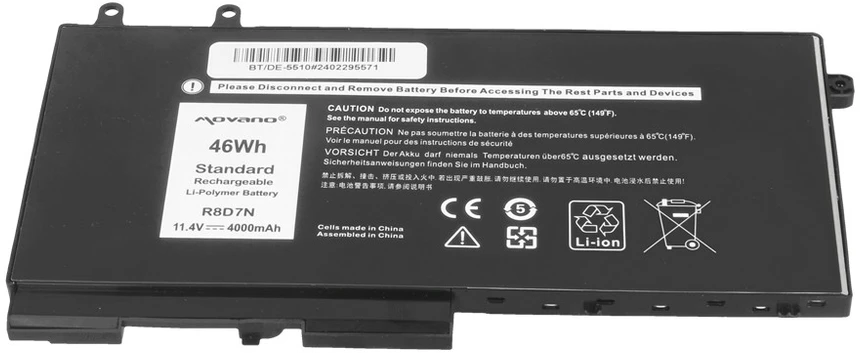 Bateria Movano Batereia R8D7N do Dell Latitude 5410 5411 5500 Precision 3541 3550 - 11.4V