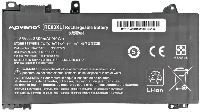 Bateria Movano HP 430 G6 450 G6 (BT / HP-450G6)