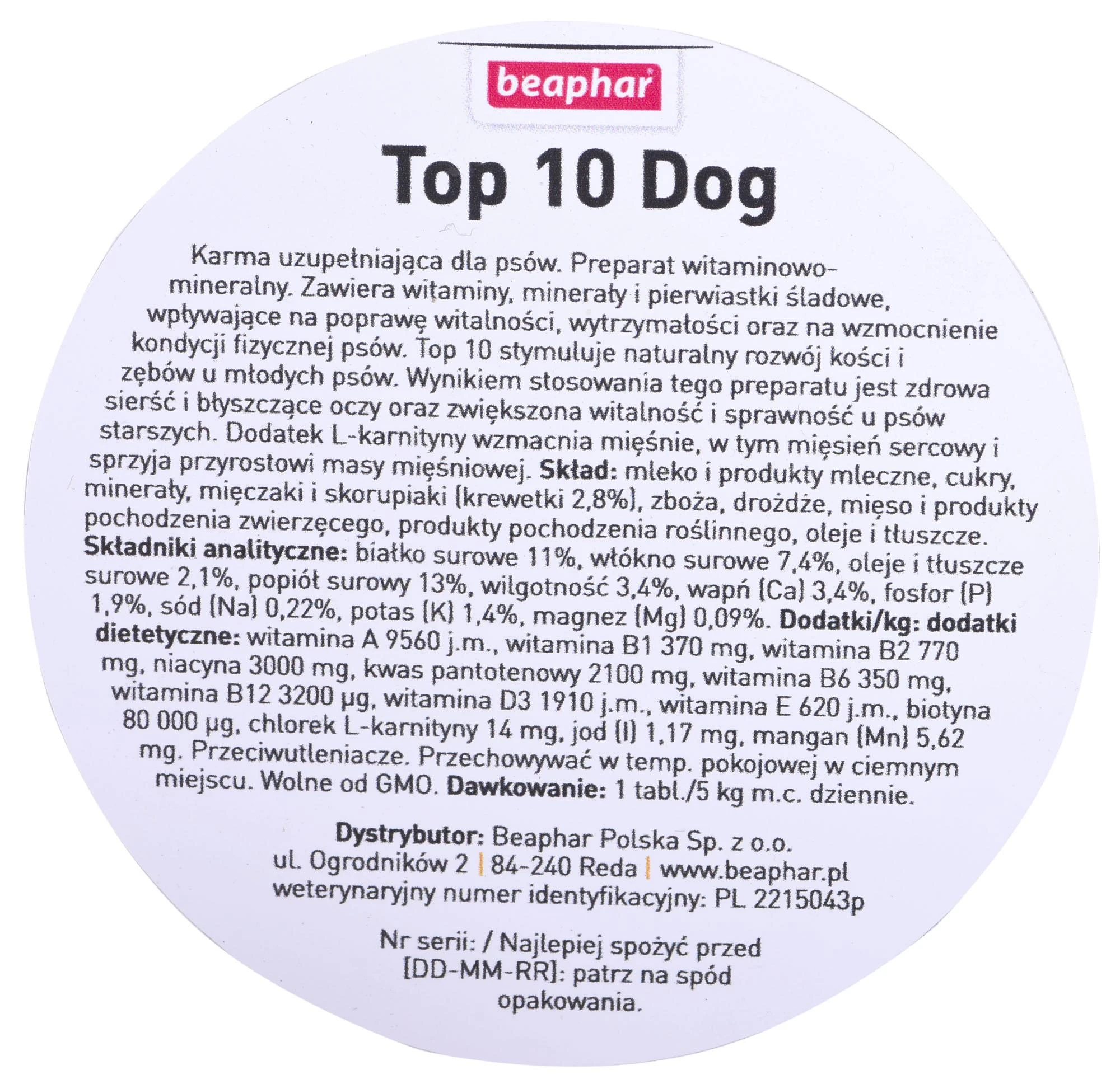 Beaphar Top-10 180tbl.,bendri vitaminai šunims