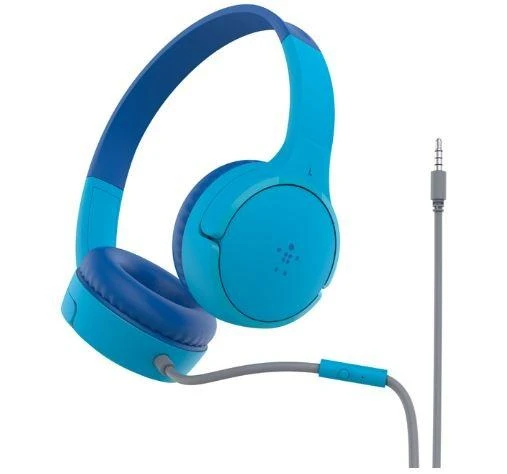 Mėlynos vaikiškos ausinės Belkin Soundform su laidu