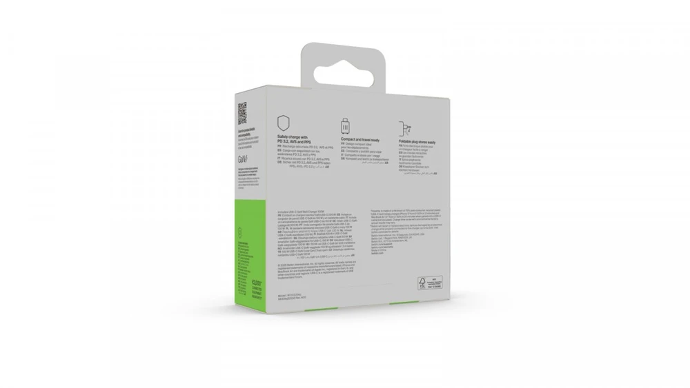 Įkroviklis Belkin BOOSTCHARGE 100W USB-C GAN ze składaną białą wtyczką (WCH025KQWH)