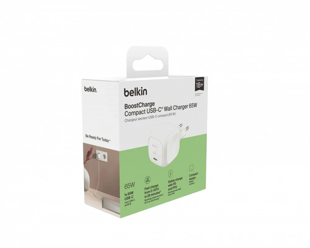Įkroviklis Belkin BoostCharge Compact 65W (WCA011KQWH)