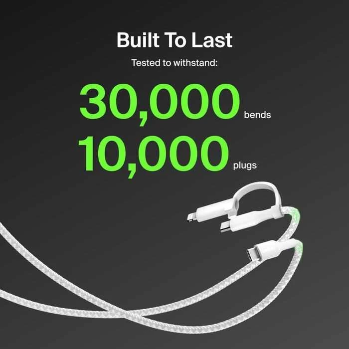 Belkin BOOST CHARGE 2-in-1 įkroviklis su USB-C/Lig. 1,5m ws.CAC003hq1.5MWH