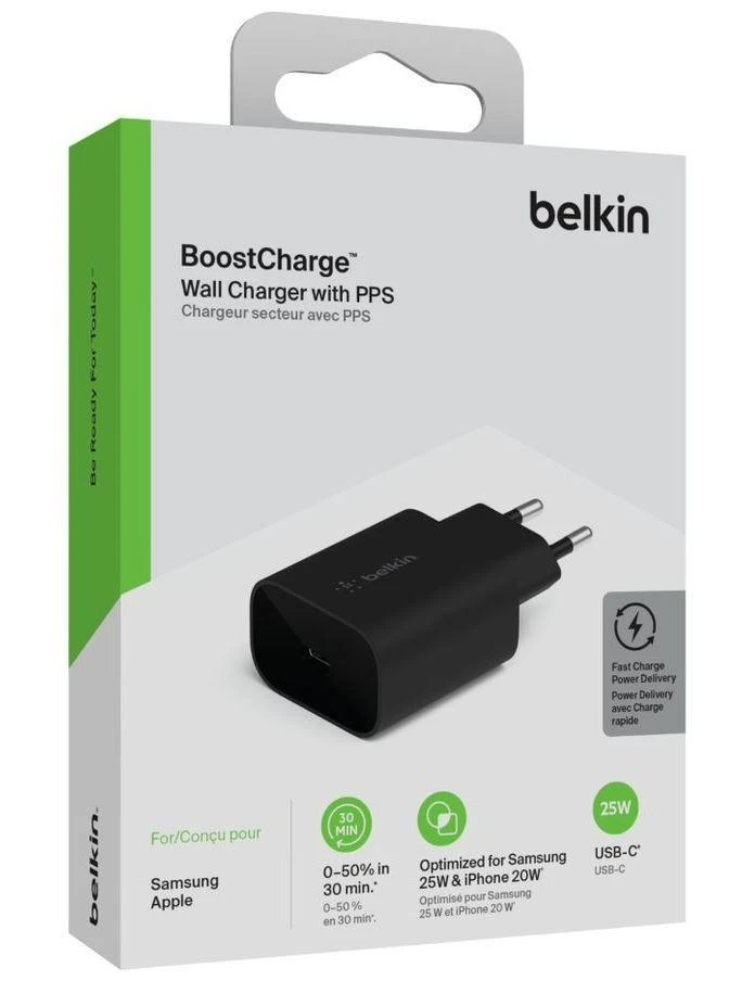 Įkroviklis Belkin Boost Charge USB-C PD 3.0 PPS 25W juodas