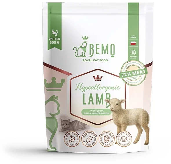 BEMO Cat Hypoallergenic ėriena – sausa katėms skirta ėdalo – 500g