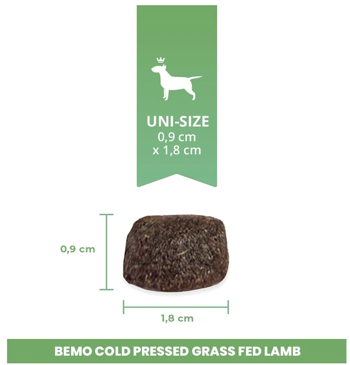 BEMO Cold Pressed Grass Fed ėriena – sausa šunų maista – 1kg