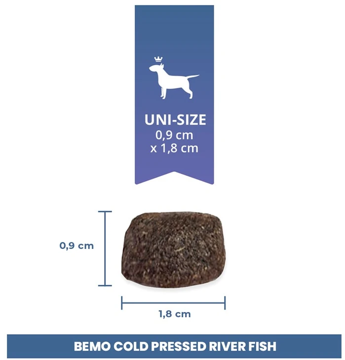BEMO Cold Pressed Mono upės žuvis - sausa šunų maista - 1kg