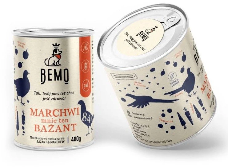 BEMO Marchwi mane šis Bażant Mono – šlapias šunų maistas – 400g