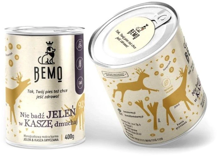 BEMO Nebūk elnias, į košę pūsk Mono – šlapias šunų maistas – 400g