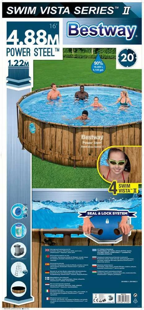 Bestway Stovas baseinui 488 cm x 122 cm, Power Steel Swim VISTA serijos BES