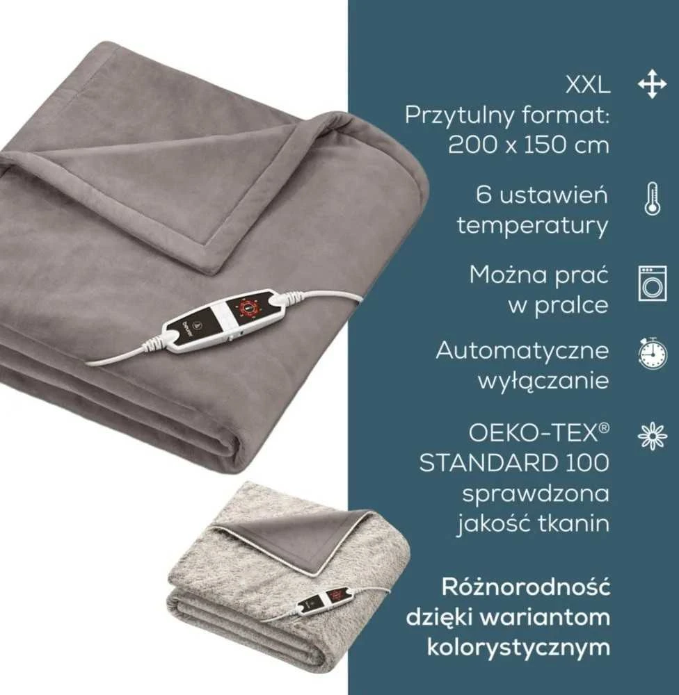 Beurer HD 150 Cozy Taupe Šildantis pledas 150x200 cm