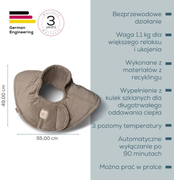 Beurer Poduszka grzewcza na ramiona hk165 taupe