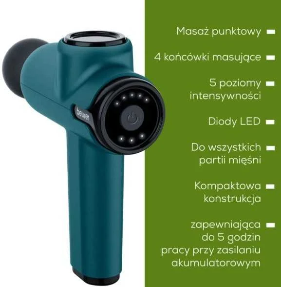 Masažinis pistoletas Beurer MG 99 Compact 65003, mėlynos/juodos spalvos