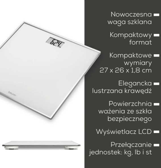 Stiklinės svarstyklės GS120, Beurer Kompakt