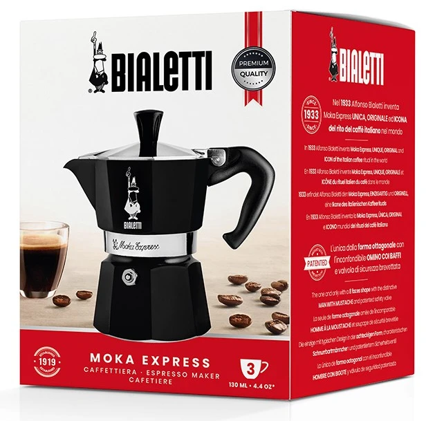 Moka kavinukas Bialetti Moka Express Juodas 3 cups