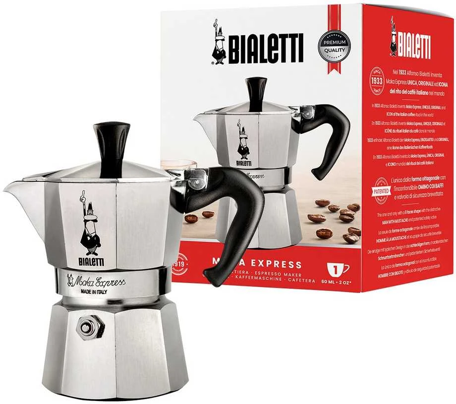 Kavinukas Bialetti Moka Express 60 ml, sidabro spalvos