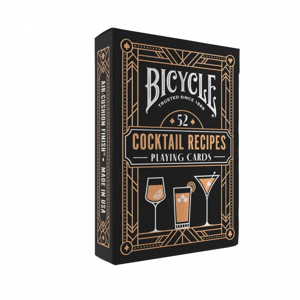 Bicycle Cocktail kortos su 52 kokteilių receptais – pokeriui ir triukams