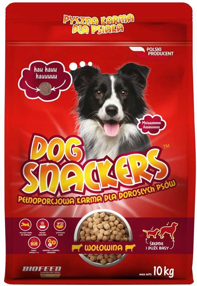 BIOFEED Dog Snackers Adult medium & large jautiena - sausas šunų ėdalas - 10 kg