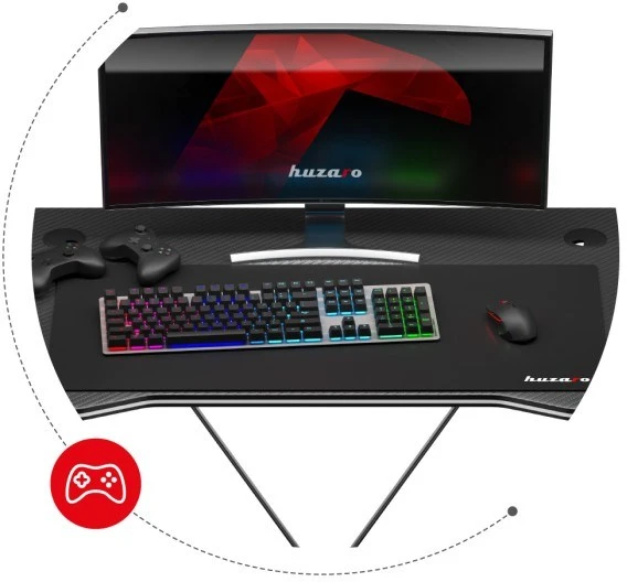 Žaidimų stalas Huzaro Hero 1.4, Juodas