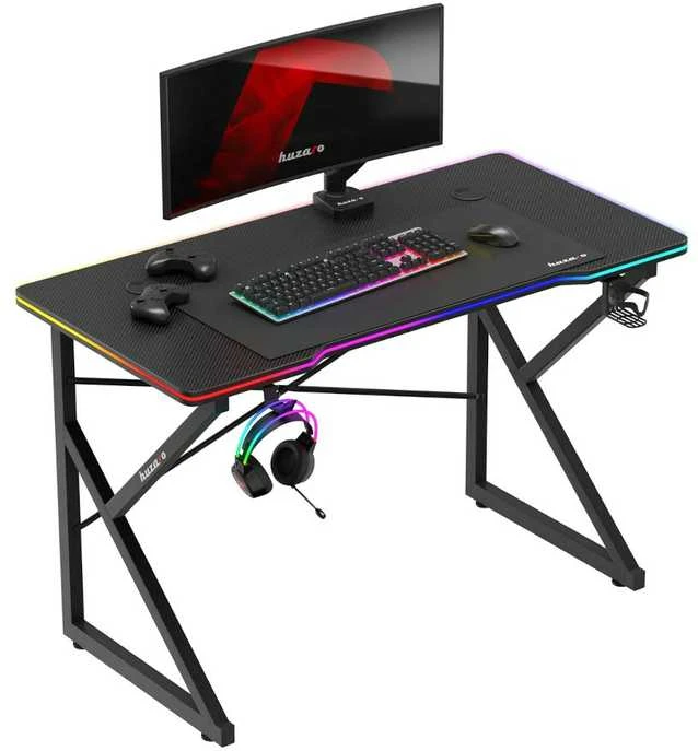 Biurko žaidimams huzaro hero 1.7 rgb juodas