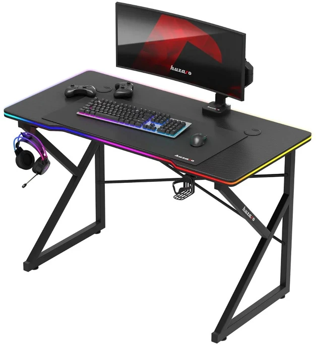 Biurko žaidimams huzaro hero 1.7 rgb juodas