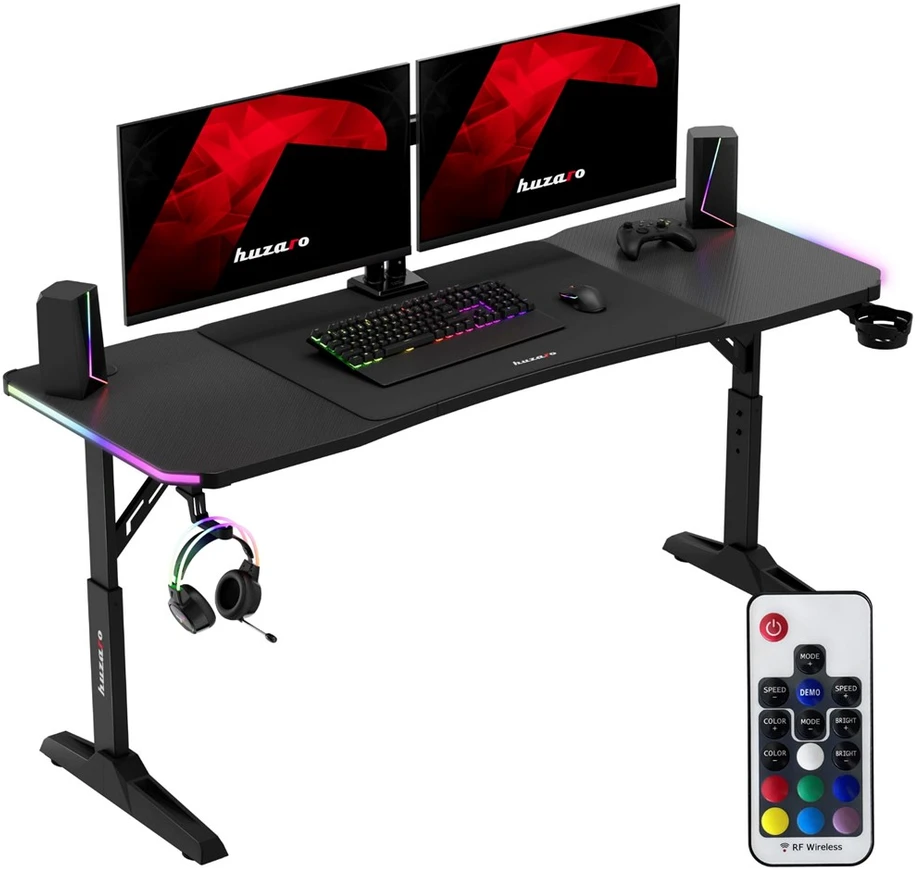 Huzaro Hero 4.6 RGB Juodas Gaming Desk