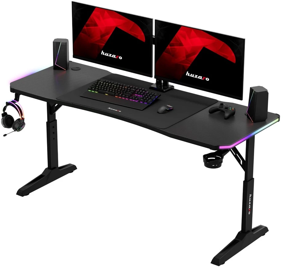 Huzaro Hero 4.6 RGB Juodas Gaming Desk