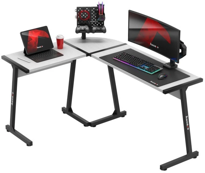 Kampinis žaidimų stalas Huzaro Hero 6.0, Baltos/Juodos spalvos