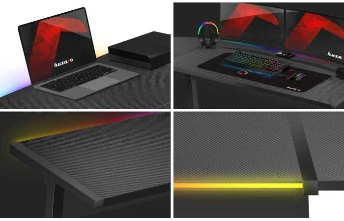Biurko žaidimams huzaro hero 6.0 juodas rgb