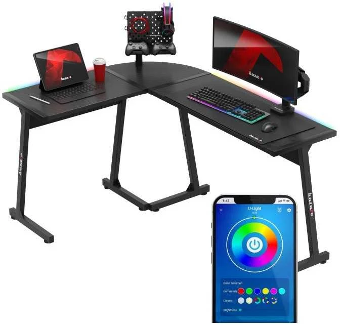 Biurko žaidimams huzaro hero 6.0 juodas rgb
