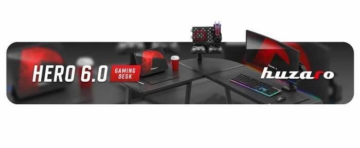 Biurko žaidimams huzaro hero 6.0 juodas rgb