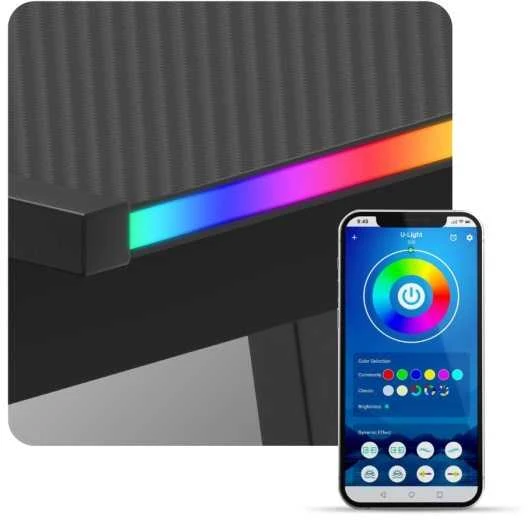 Biurko žaidimams huzaro hero 6.0 juodas rgb