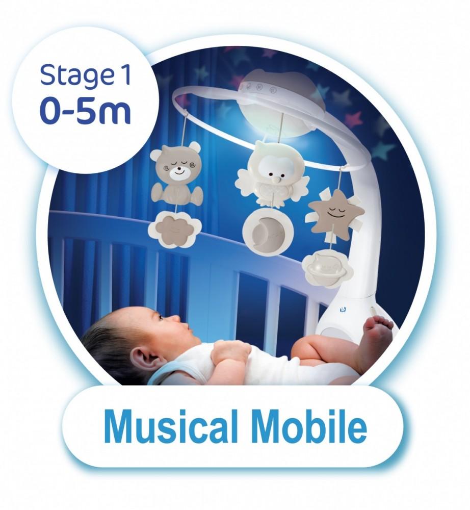 Bkids Muzikinė karuselė 3w1 Infantino smėlio spalvos