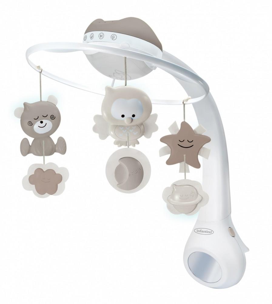 Bkids Muzikinė karuselė 3w1 Infantino smėlio spalvos