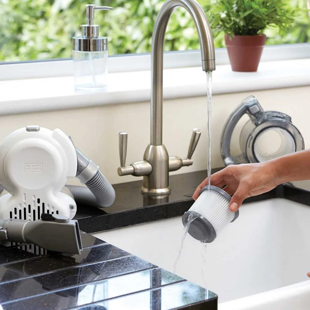 Black & Decker Akumuliatorinis dulkių siurblys pd1820l-qw juodas+decker