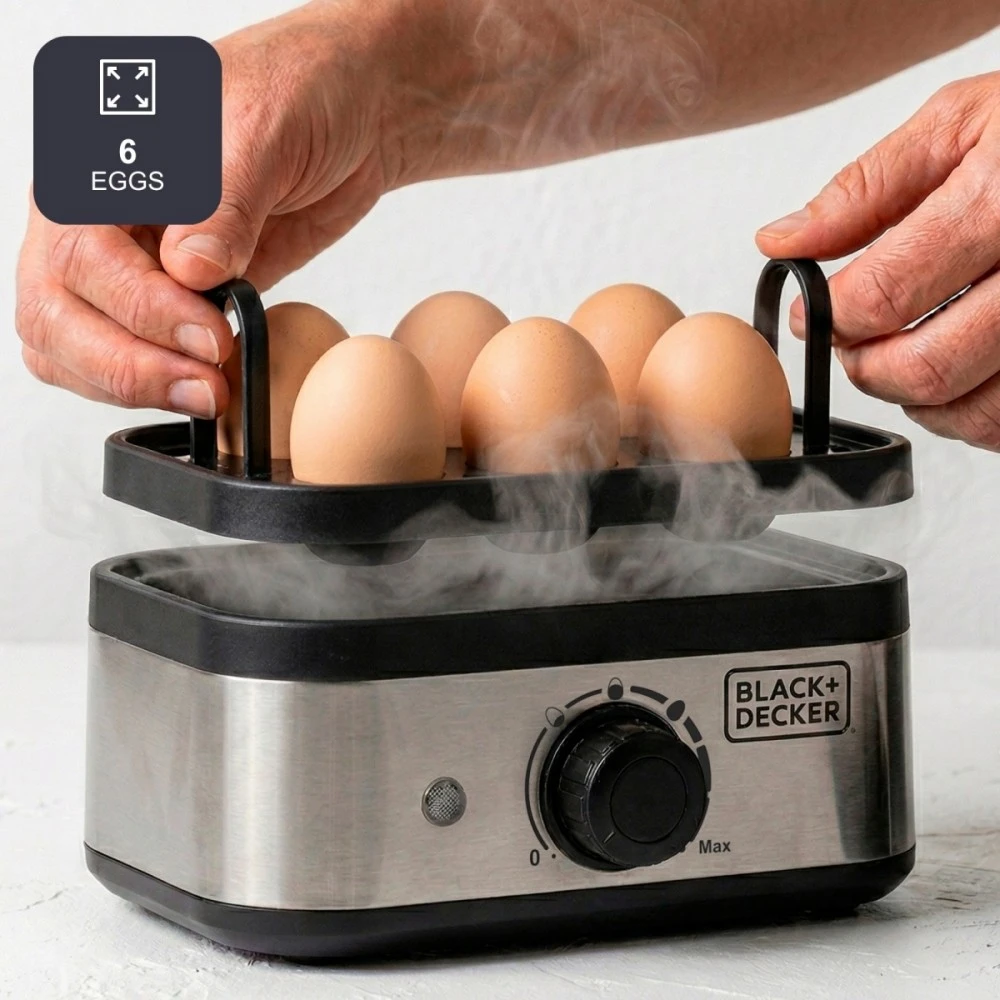 Black & Decker juodas+decker Juodas & Decker BXKS4800E 400 W 6-egg egg cooker
