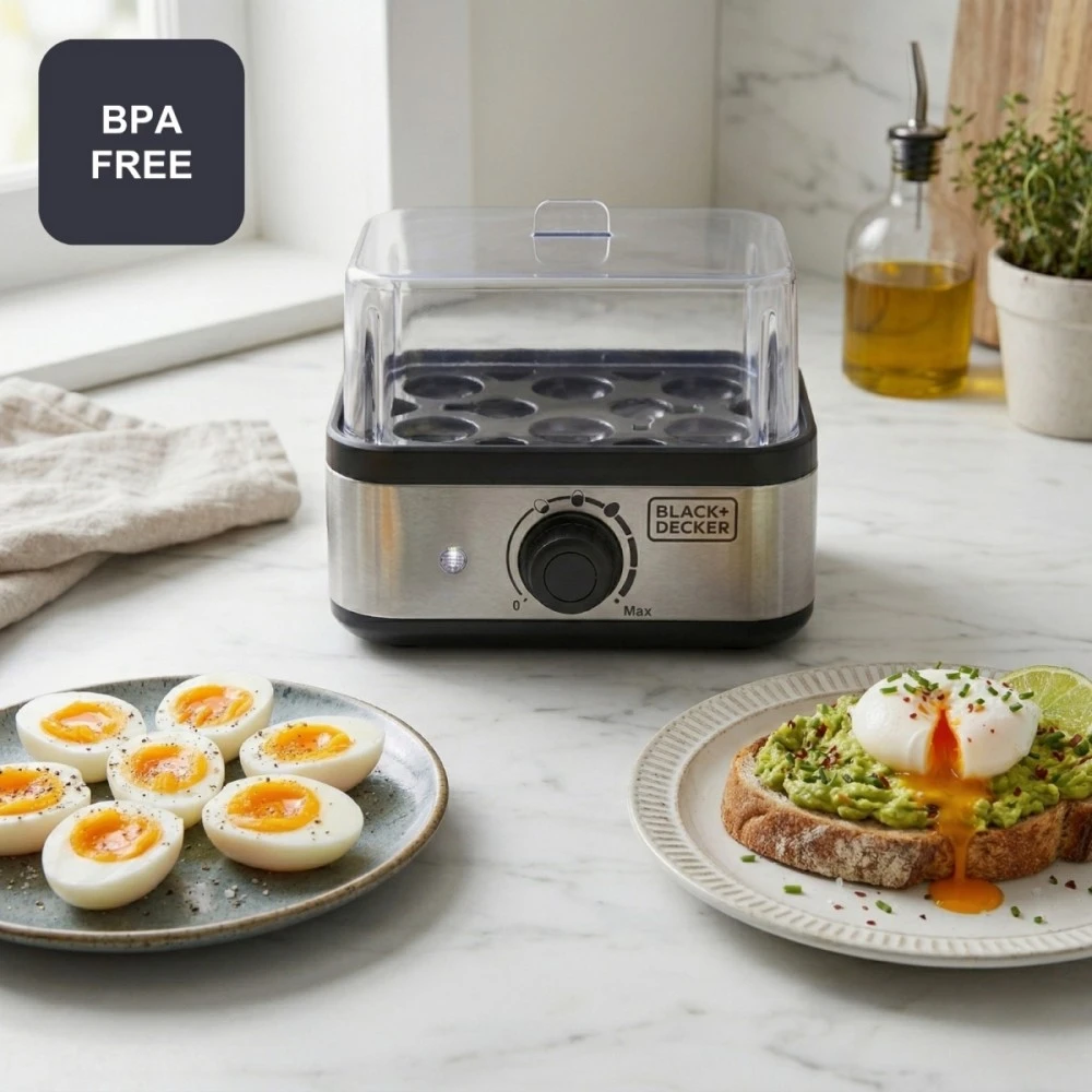Black & Decker juodas+decker Juodas & Decker BXKS4800E 400 W 6-egg egg cooker