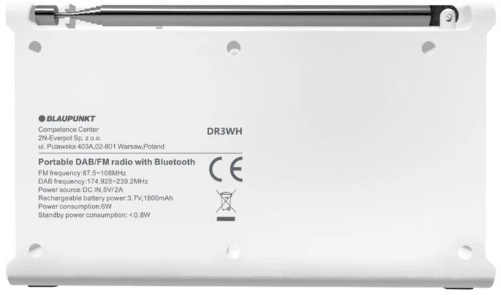 Radio przenośne blaupunkt dab dr3wh, balta