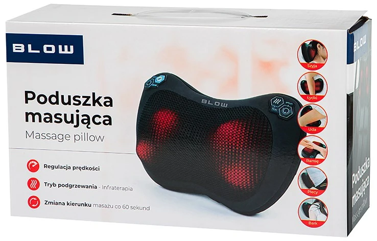 Blow poduszka masująca shiatsu masażer juodas