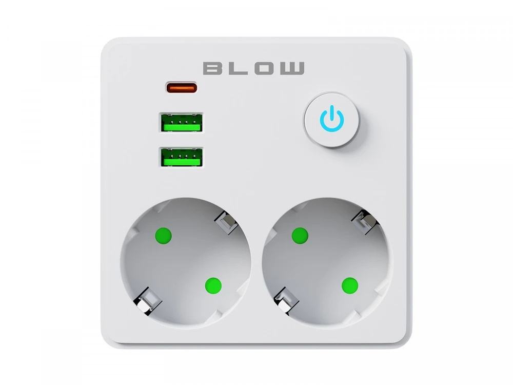 Blow Skirstytuvas R-20 PR 2 LIZDAI + 2 USB + USB-C, juodas