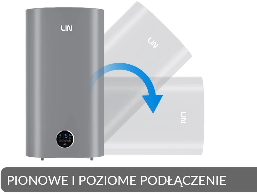 LIN LIFVD1SMGY 100L UNIVERSAL elektrinis vandens šildytuvas, pilkas, su WiFi
