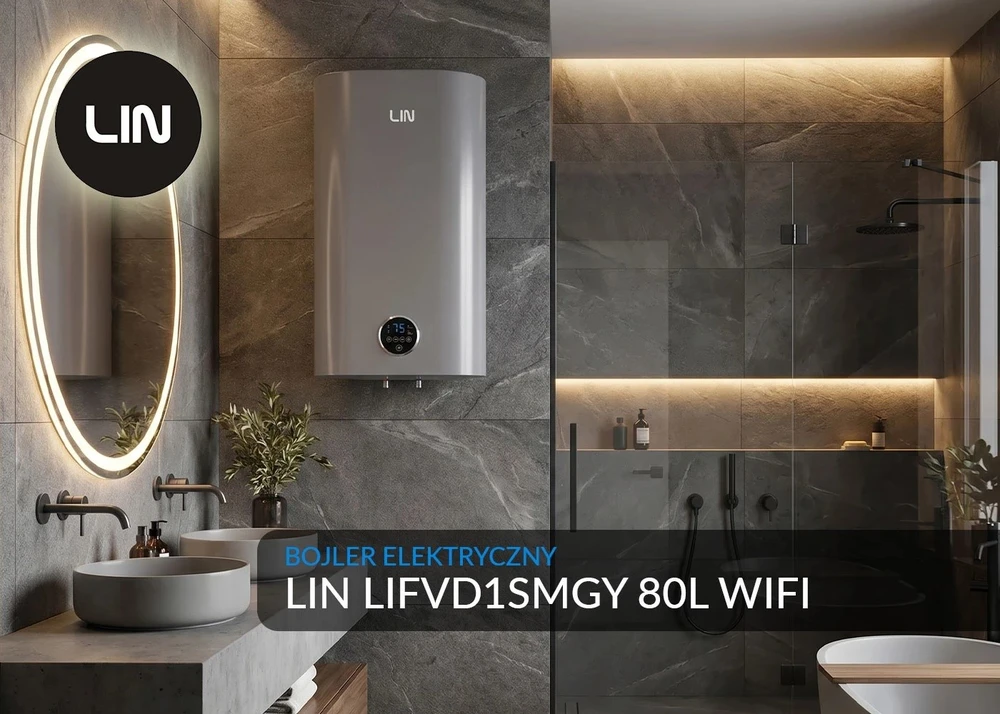 LIN LIFVD1SMGY 80L išmanusis elektrinis vandens šildytuvas, pilkas, su WiFi