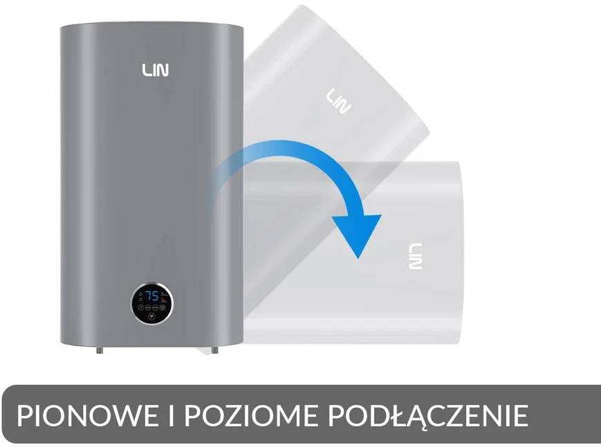 LIN LIFVD1SMGY 80L UNIVERSAL pilkas elektrinis vandens šildytuvas su „Wi-Fi“