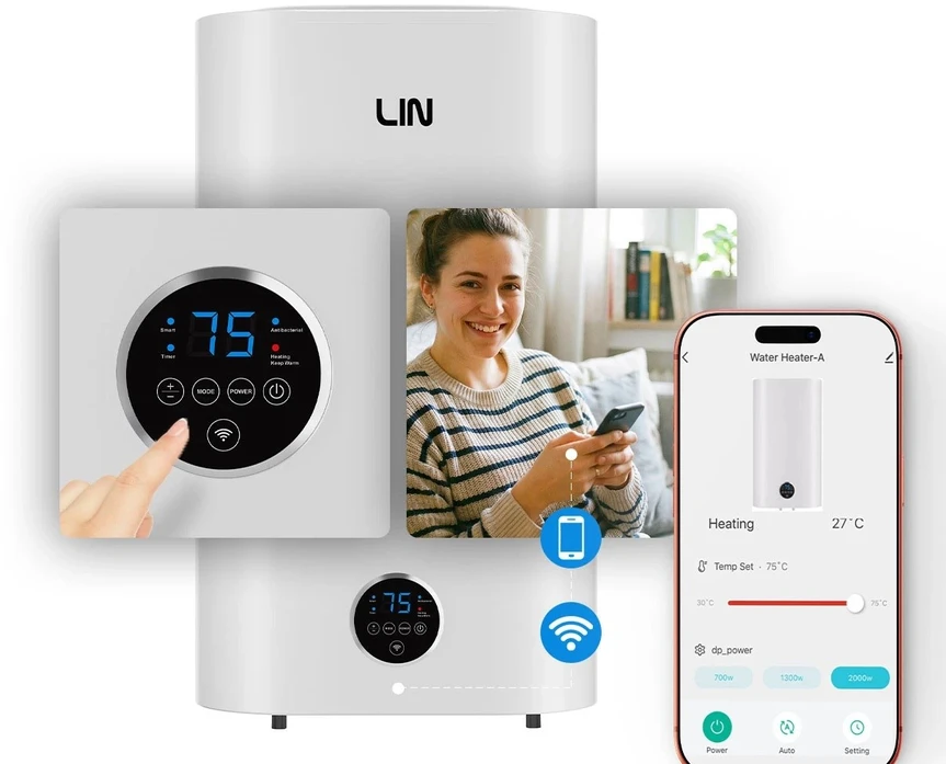 LIN LIFVD1SMWH 100L UNIVERSAL elektrinis vandens šildytuvas, baltas, su WiFi